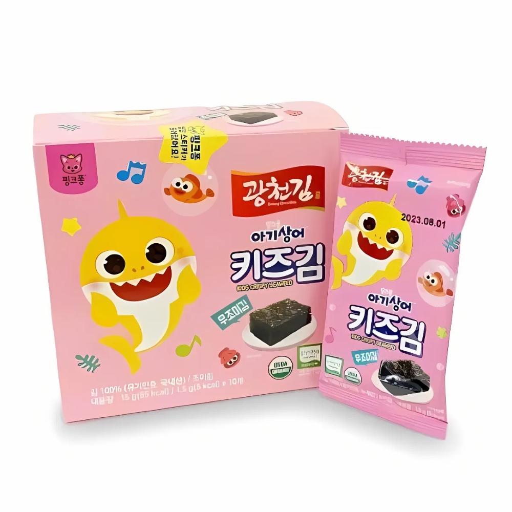 Rong biển Organic Pink Fong ít dầu/ tách muối cho bé từ 8/12 tháng 15g