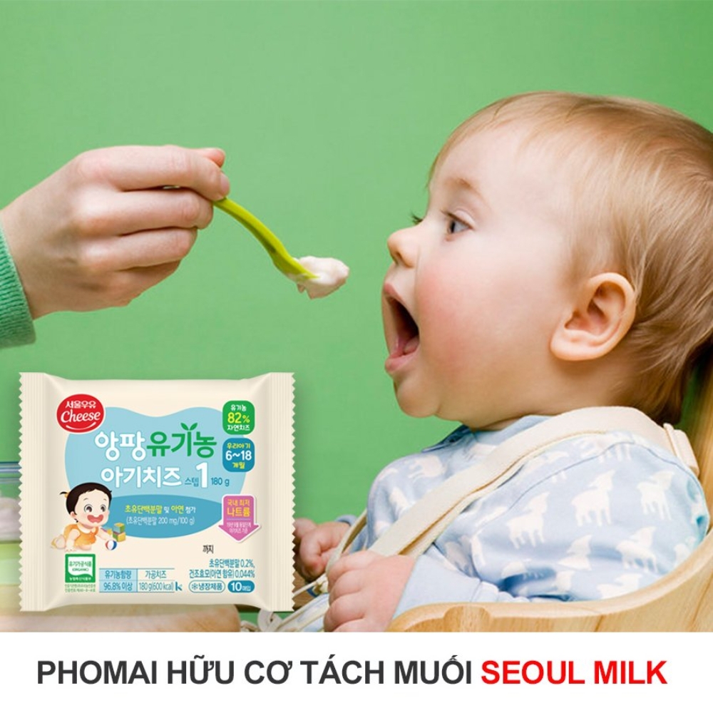 Phô mai hữu cơ tách muối Seoul Milk - step 1 180g