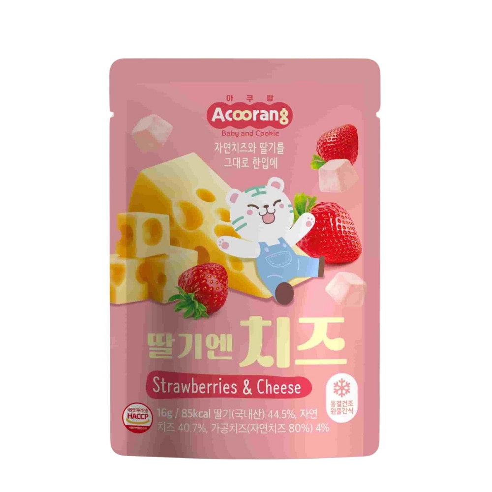 Phô mai sấy lạnh Acoorang vị dâu/việt quốc/vị táo 16g