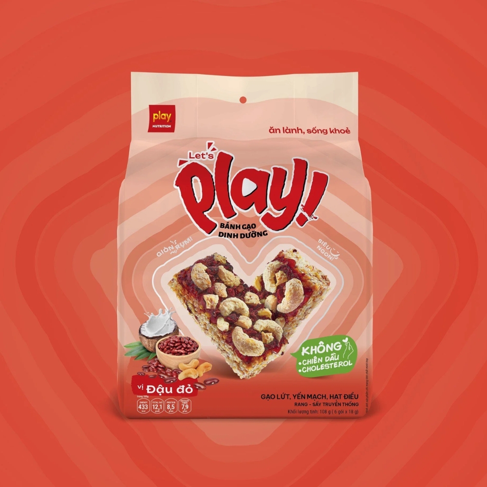 Bánh gạo dinh dưỡng Let's Play vị rong biển/phô mai tokbokki/đậu đỏ/ khô gà/mix vị 108g