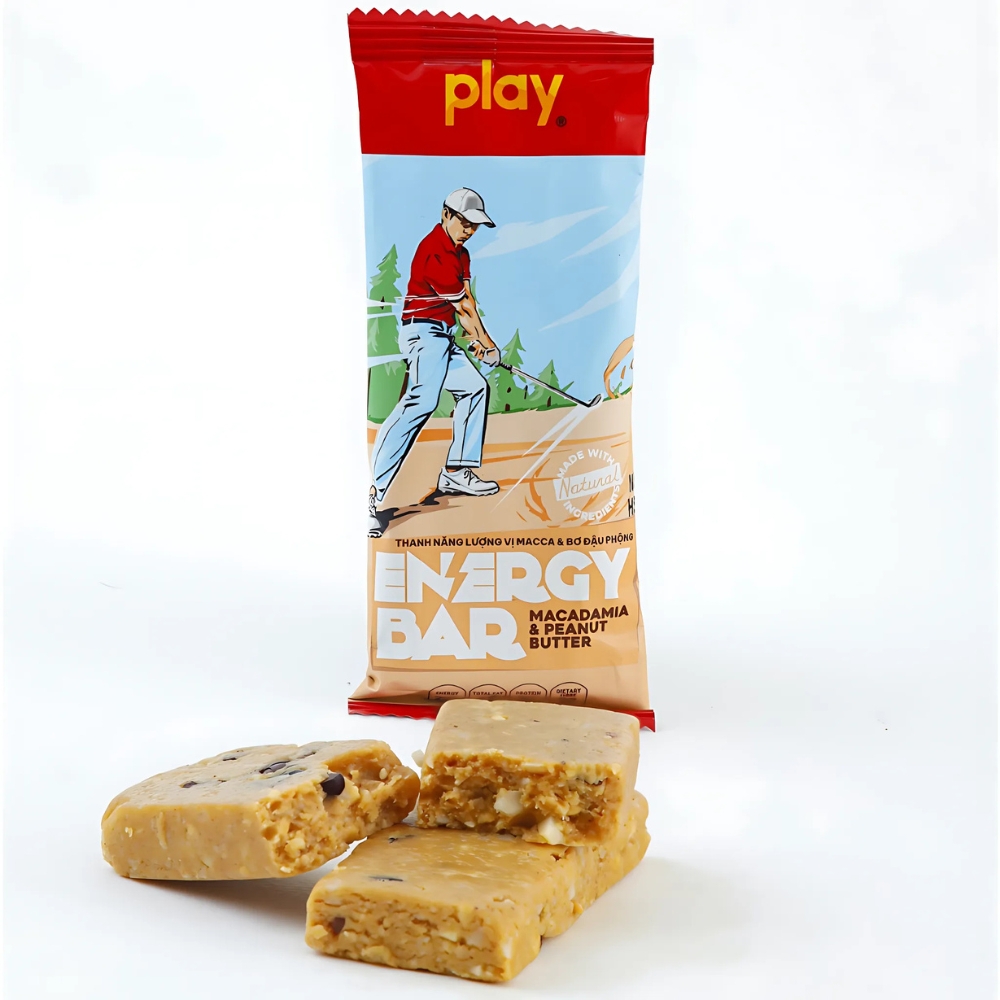 Combo 3/6/12 thanh năng lượng PLAY vị trái cây và yến mạch/cam cacao/macca và đậu phộng 135/270/540g