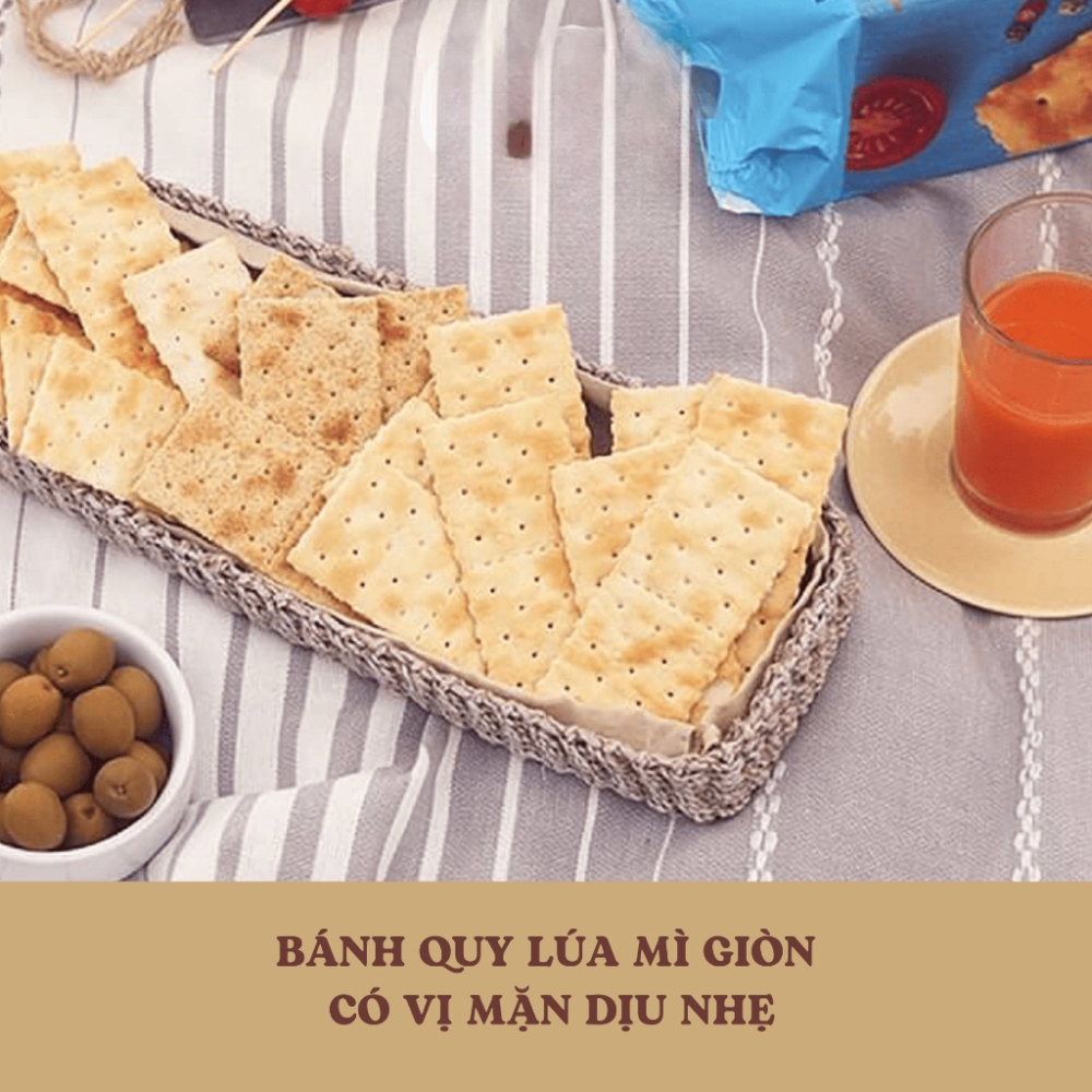 Bánh Cracker Colussi lúa mì giòn/lá hương thảo & dầu oliu túi 250g
