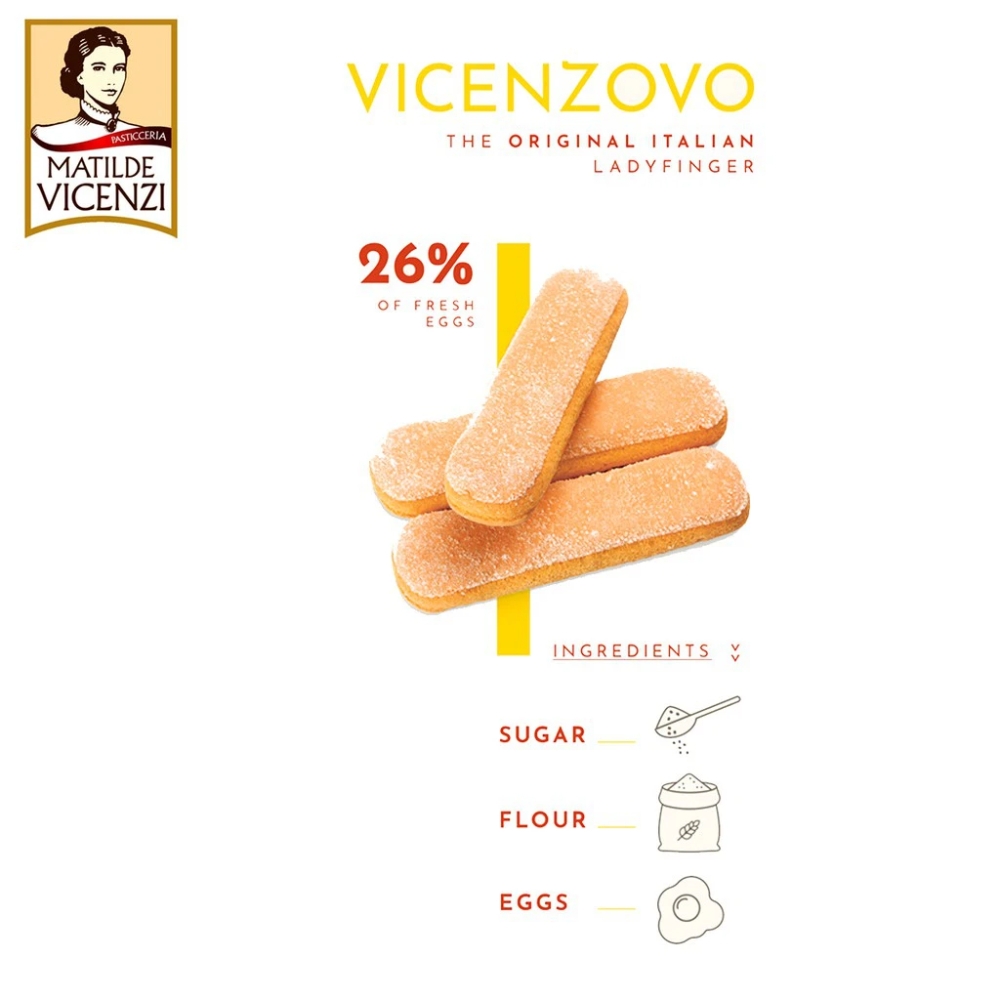 Bánh Ladyfingers truyền thống Ý Vicenzovo 200g