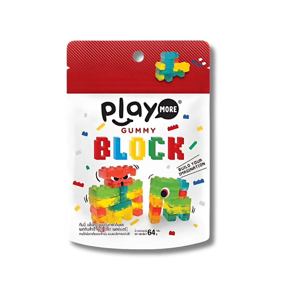 Kẹo dẻo Playmore xếp hình vị trái cây/vị sữa chua 64g