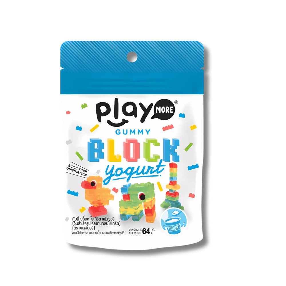 Kẹo dẻo Playmore xếp hình vị trái cây/vị sữa chua 64g