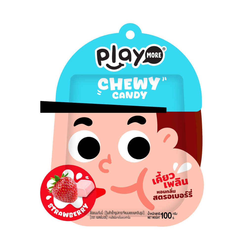 Kẹo mềm Playmore hương dâu/đào/cola 100g/gói