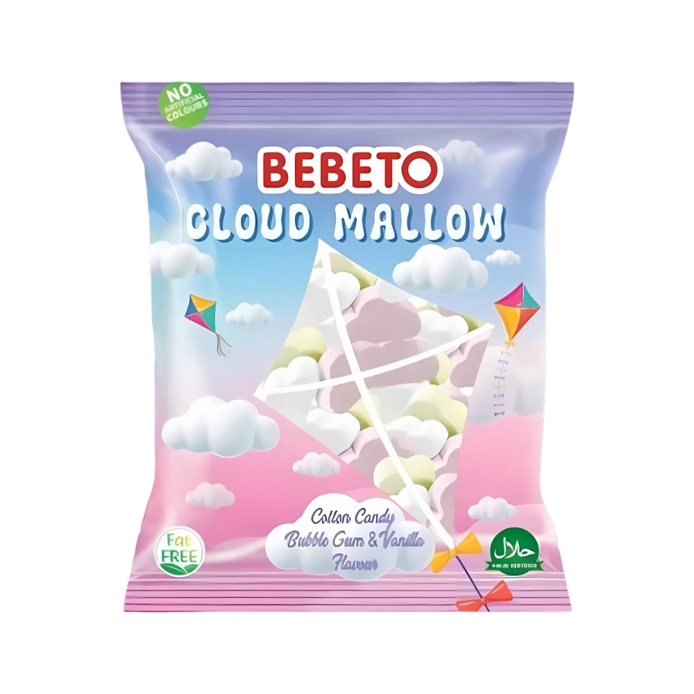 Keọ xốp Bebeto hình xoắn hình cầu vòng/dưa hấu/đám mây 60g