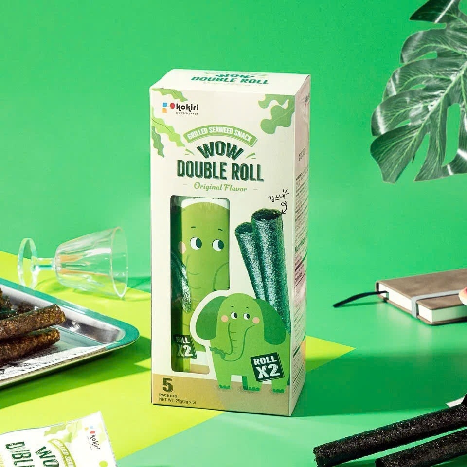 Combo 5 gói snack rong biển Kokiri con voi vị cay/truyền thống/bơ mật ong 25g