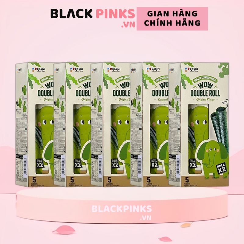 Combo 5 gói snack rong biển Kokiri con voi vị cay/truyền thống/bơ mật ong 25g
