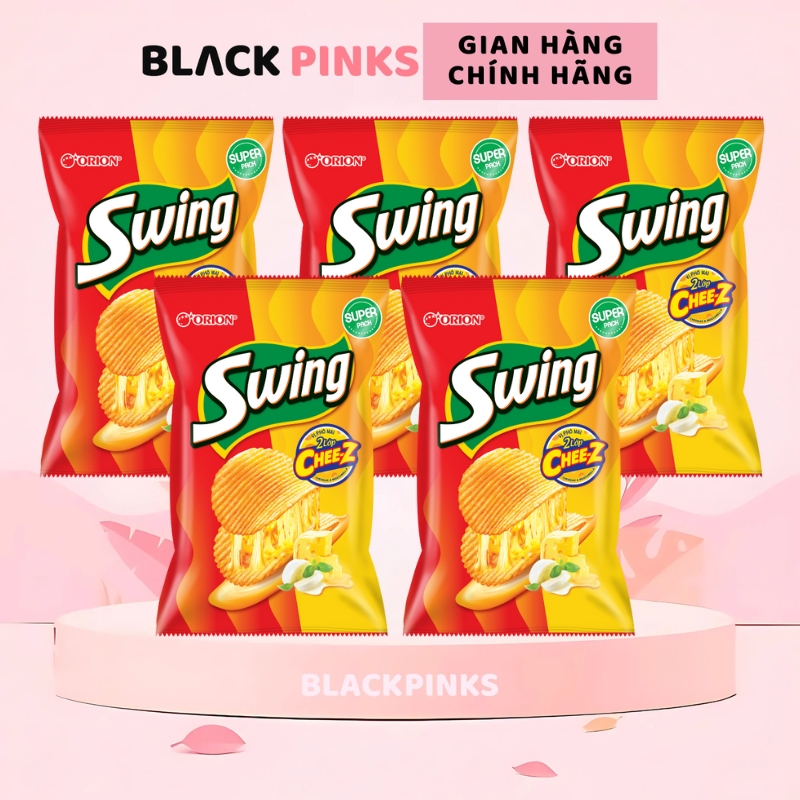 Combo 5 gói snack khoai tây Swing vị bít tết, gà Teriyaki, phô mai, bò nướng 32/60/108g