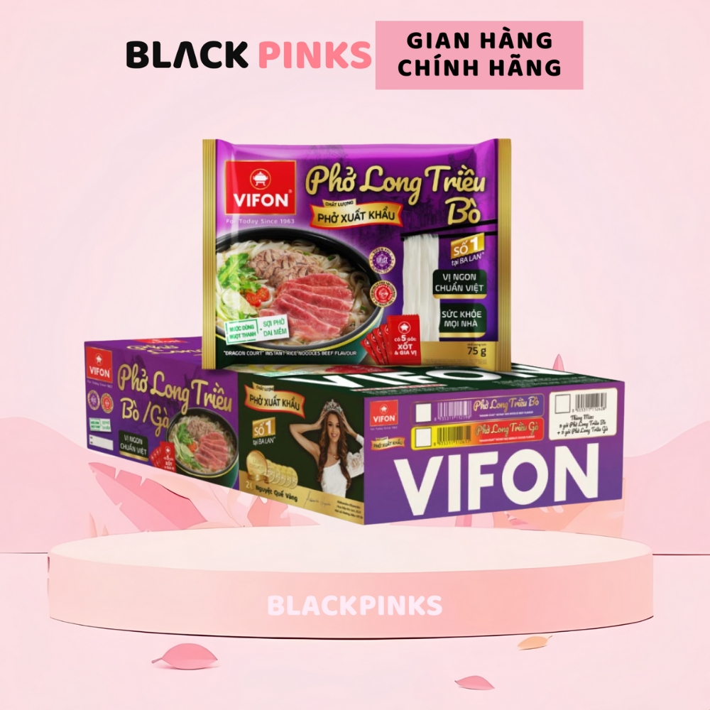 Thùng 24 gói phở gà/bò Long Triều Vifon 75g