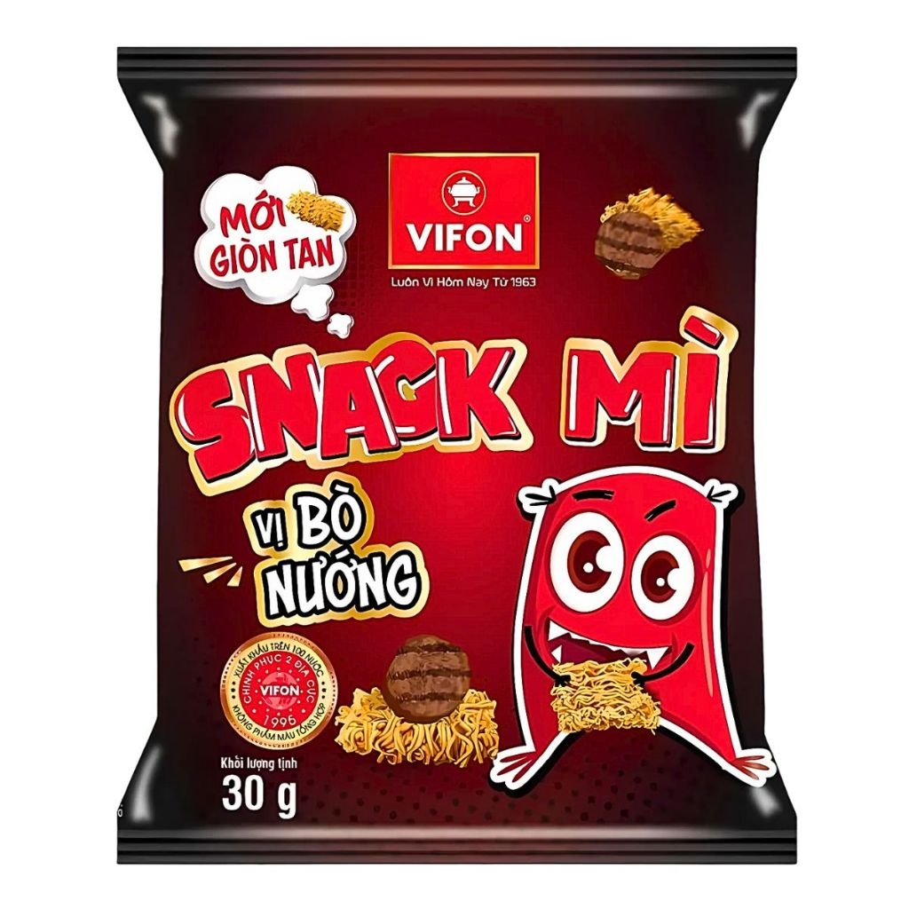 Snack mì Vifon vị bò nướng/hải sản chua cay/phô mai gói 30g