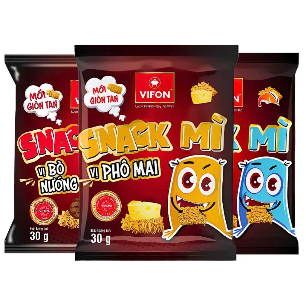 Snack mì Vifon vị bò nướng/hải sản chua cay/phô mai gói 30g
