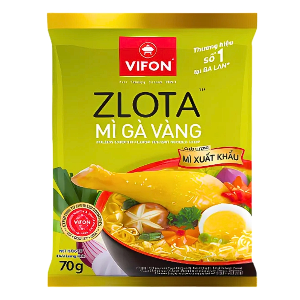 Mì xuất khẩu gà vàng Zlota/cà ri gà Curry Vifon gói 70g