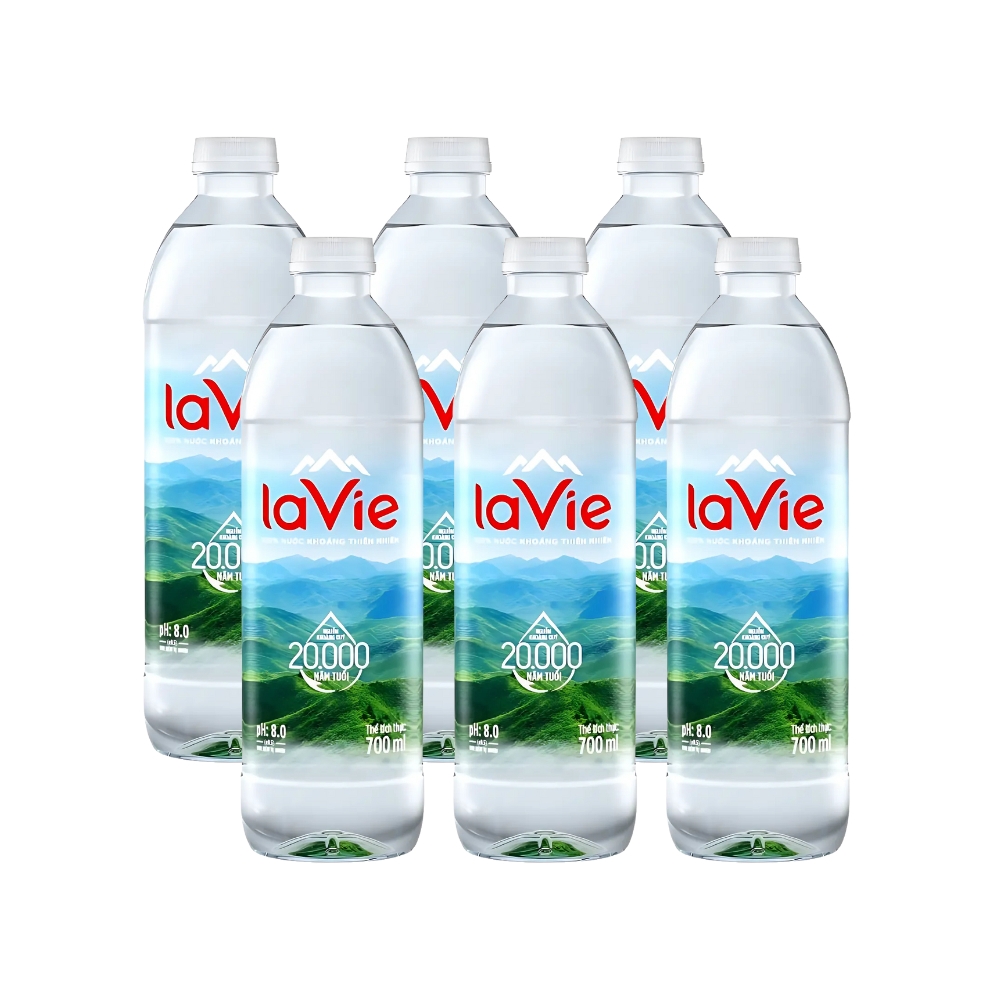 Thùng 12 chai nước khoáng thiên nhiên LaVie 700ml