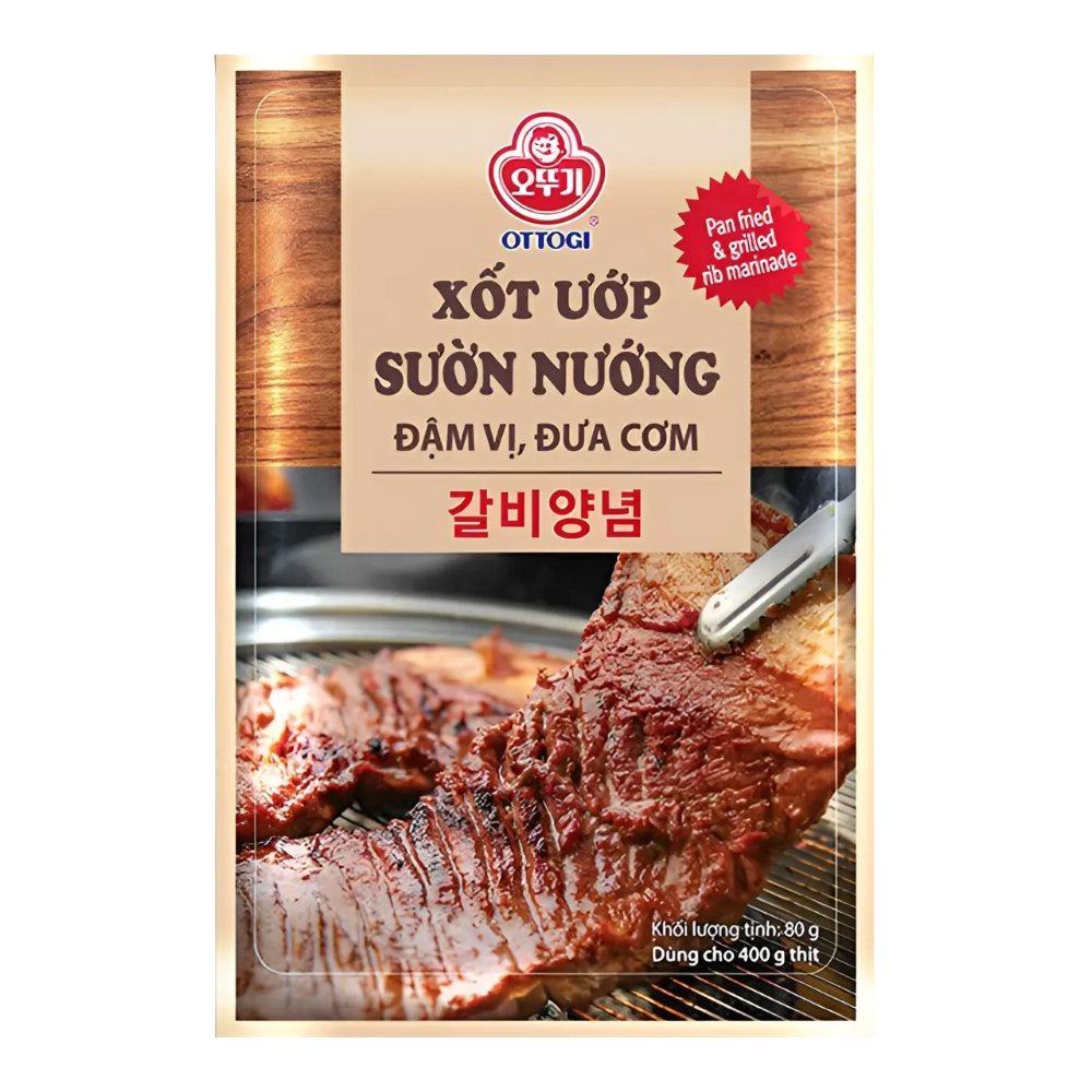Hộp 10 gói xốt sườn nướng Ottogi gói 80g