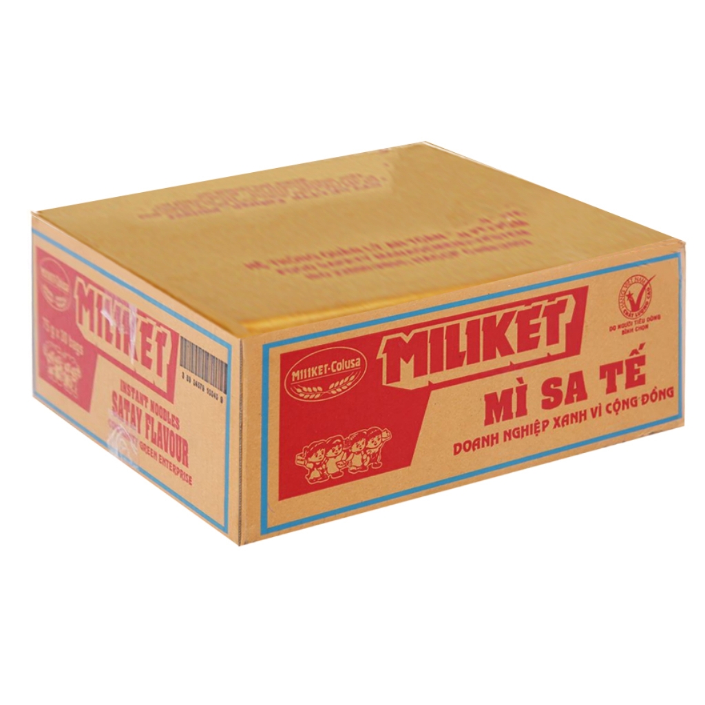 Thùng 30 gói mì Miliket giấy sa tế 65g/75g