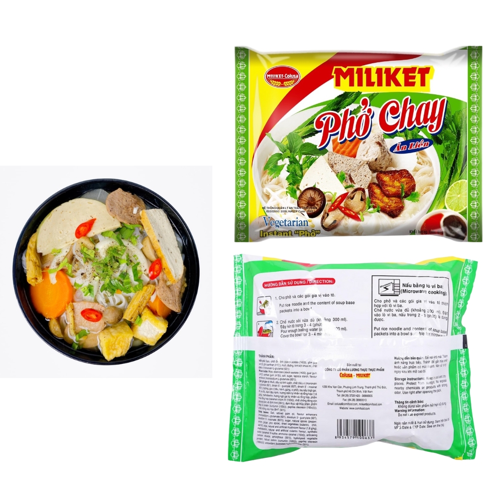 Lốc 5 gói phở Miliket chay 80g