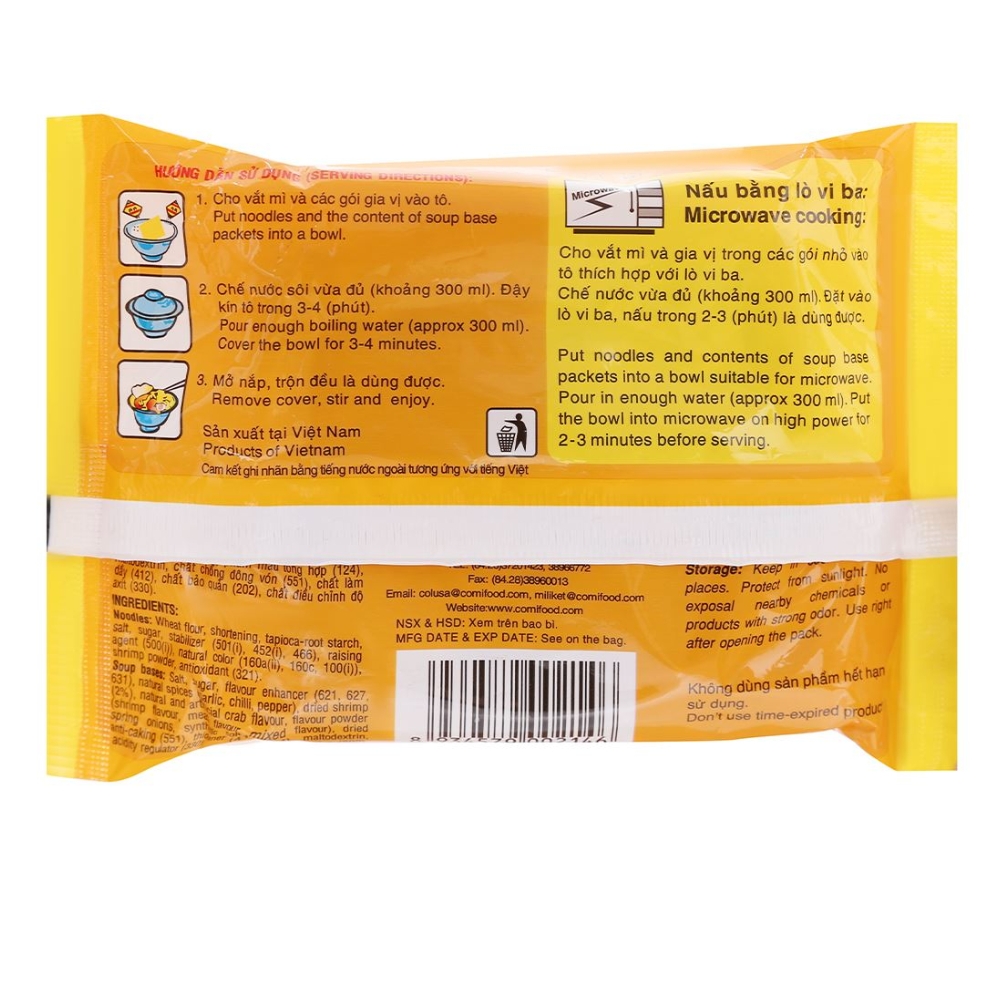 Lốc 5 gói mì Miliket thập cẩm 70g