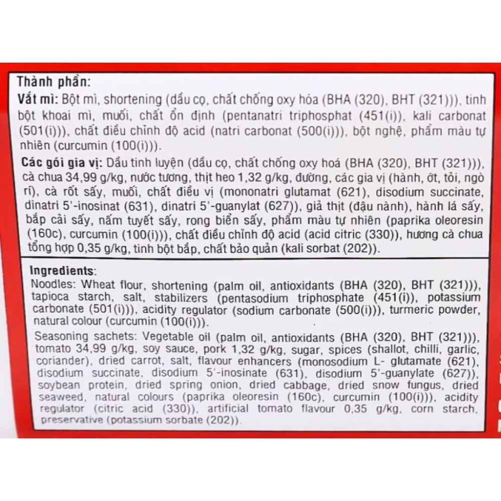 Thùng 18 tô mì xào Táo Quân thịt bằm xốt cà chua/thập cẩm tô 85g