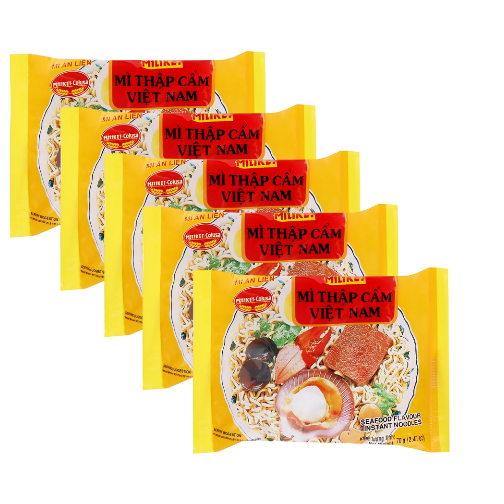 Lốc 5 gói mì Miliket thập cẩm 70g