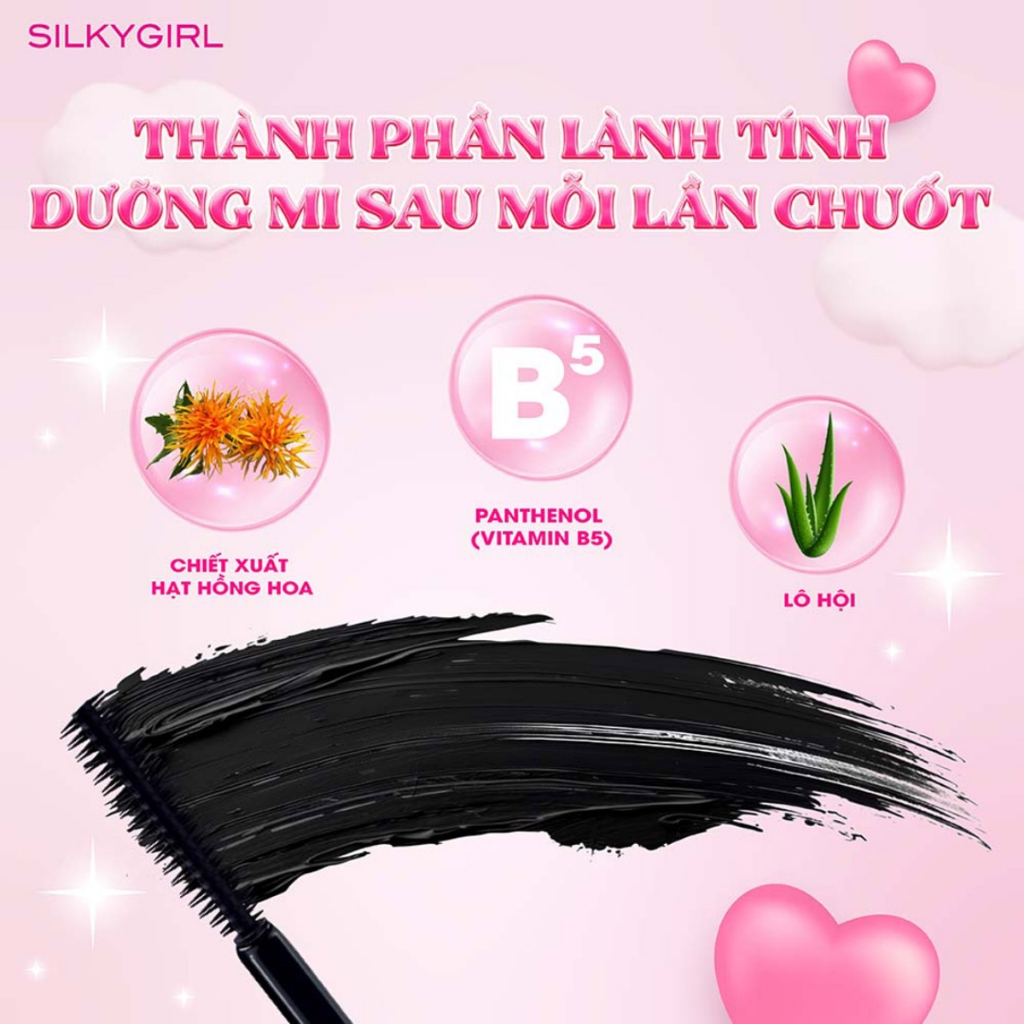 Mascara làm dài, dày và cong mi Silkygirl 4ml
