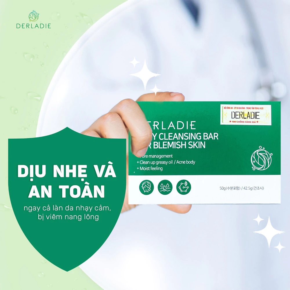 Xà phòng Derladie làm sạch và giảm mụn cơ thể 50g