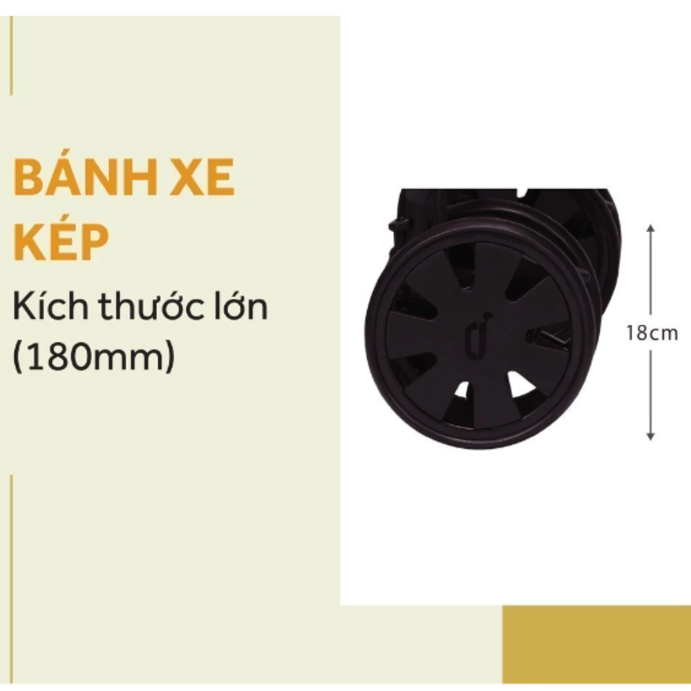 Xe đẩy Combi CrossGo 4 bánh quay tự động - Đen cam/xanh blue/kẻ ghi