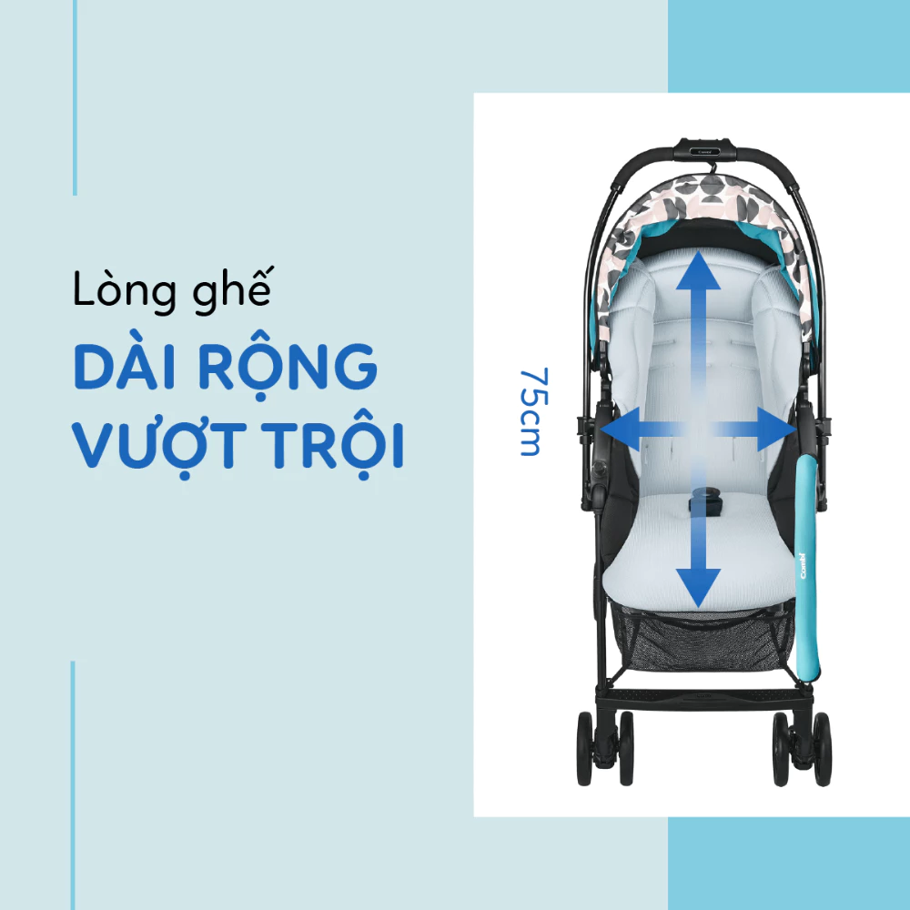 Xe đẩy Combi NEYO màu ghi/đỏ/xanh