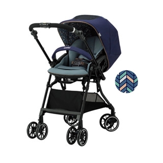 Xe đẩy Combi Sugocal Compact 4 bánh quay tự động màu đỏ/xanh navy