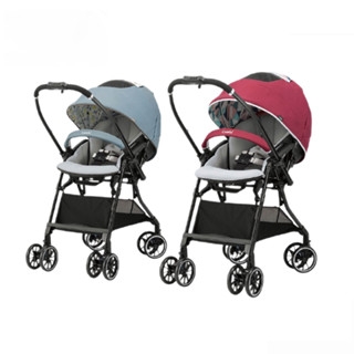 Xe đẩy Combi Sugocal Light 4 bánh quay tự động màu xanh dương/hồng