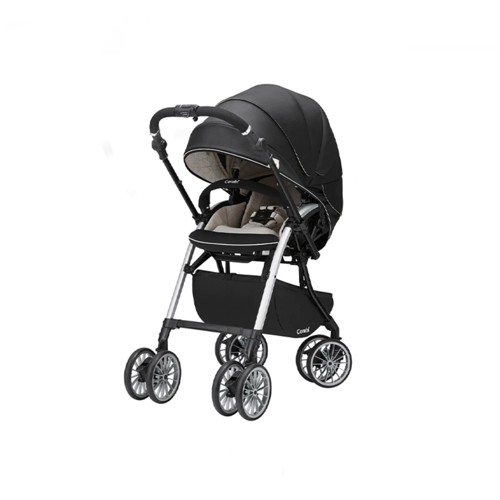 Xe đẩy Combi Umbretta 4 bánh quay tự động Premium New black