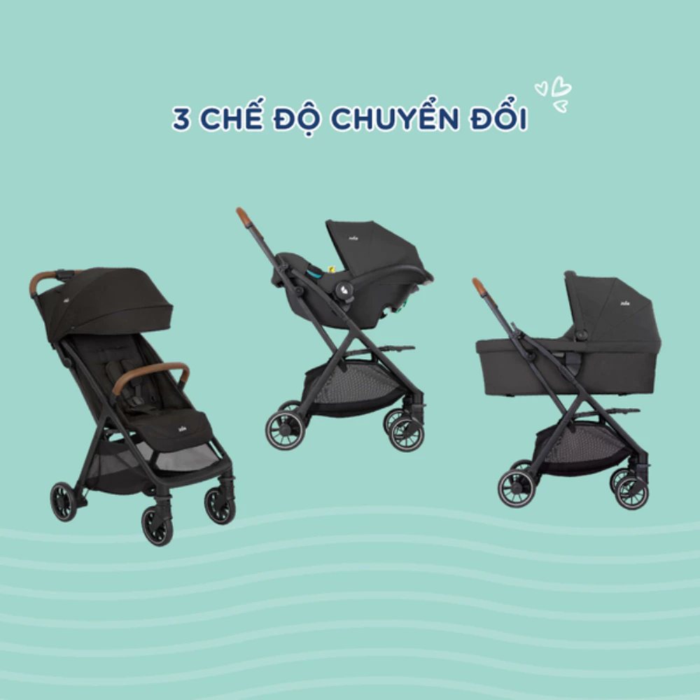 Xe đẩy trẻ em Joie Pact Pro W/ RC & ADPT Shale/ Pebble/ Abyss