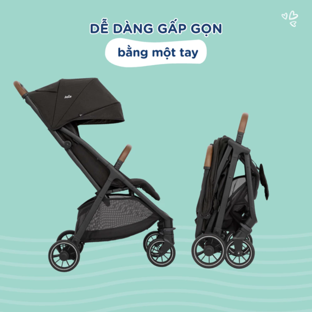 Xe đẩy trẻ em Joie Pact Pro W/ RC & ADPT Shale/ Pebble/ Abyss