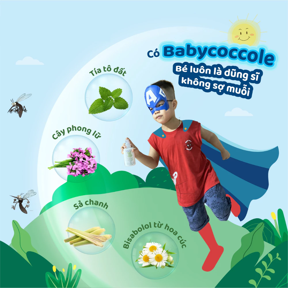 Xịt chống muỗi Babycoccole 125ml dành cho bé từ 0 tháng tuổi