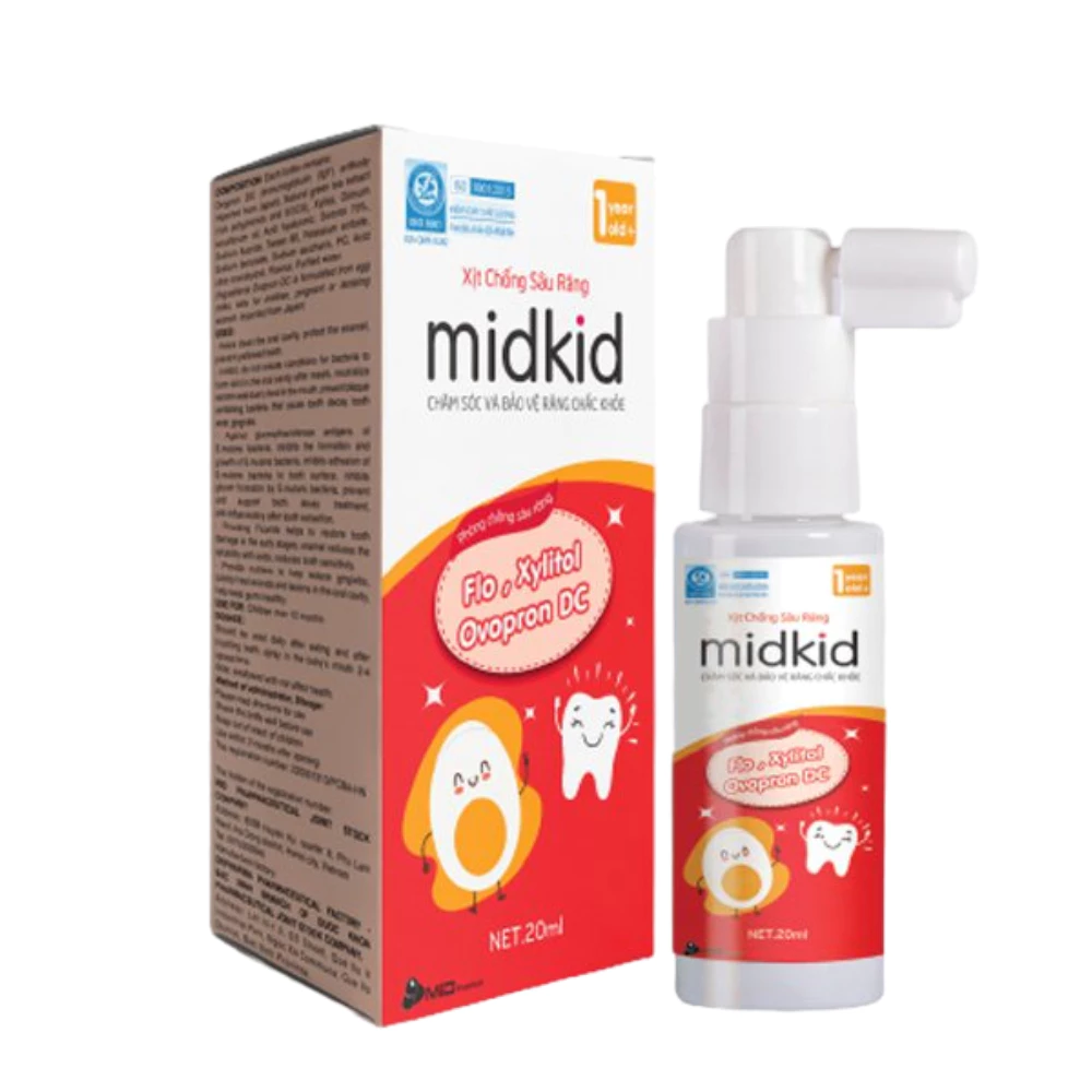 Xịt chống sâu răng Midkid hương táo 20ml và 30ml