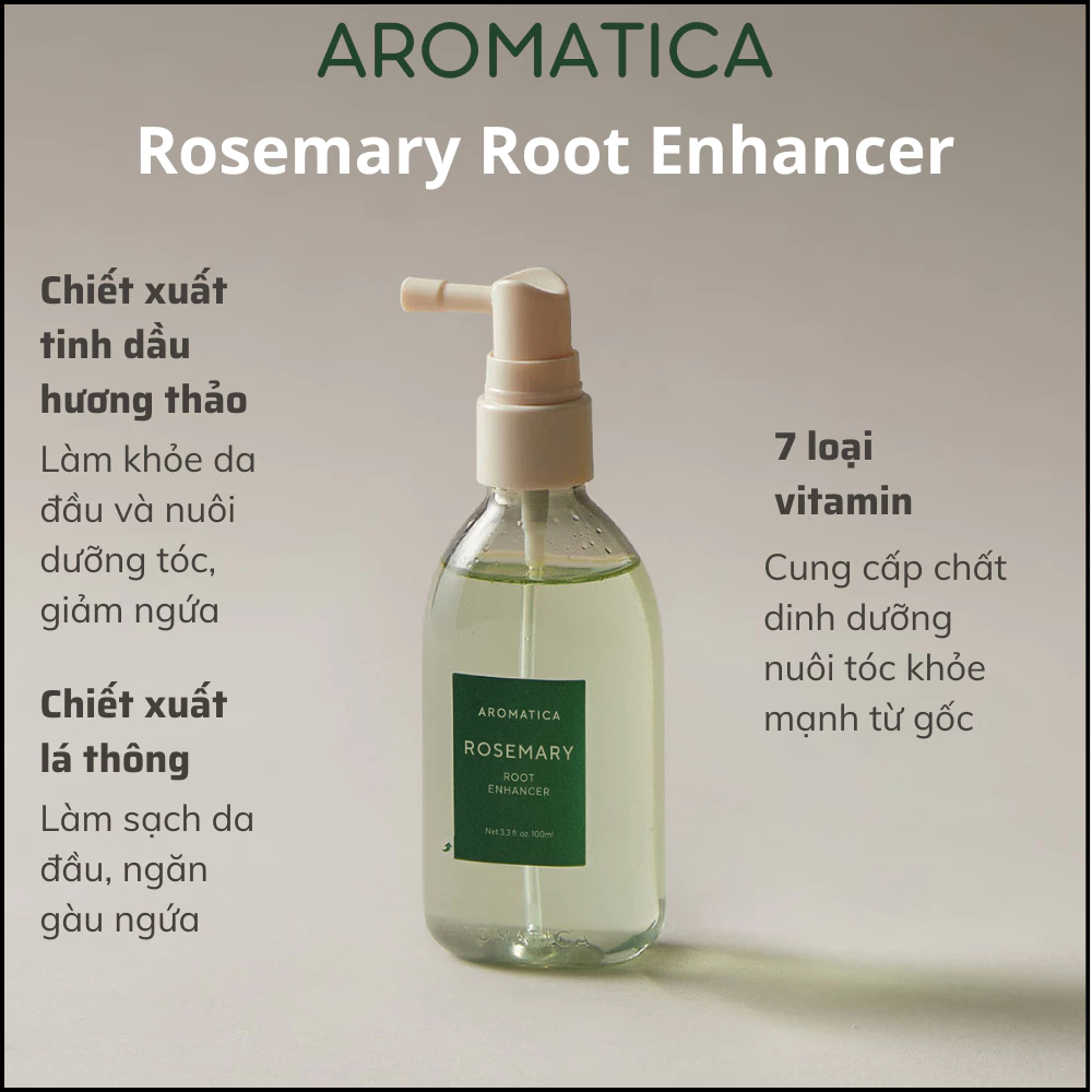 Xịt dưỡng chân tóc Aromatica chiết xuất hương thảo kích thích mọc tóc 100ml