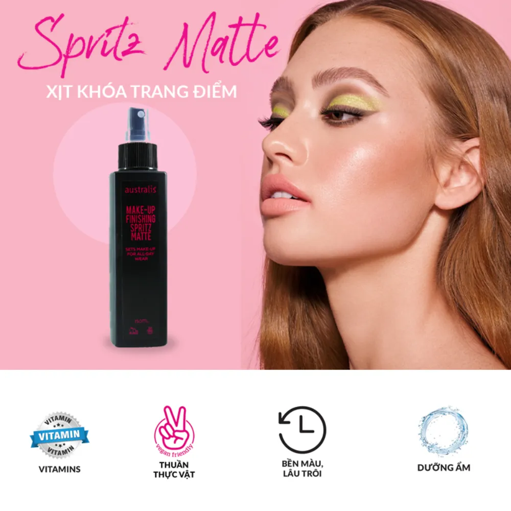 Xịt khóa makeup Australis dạng lì lâu trôi 110ml