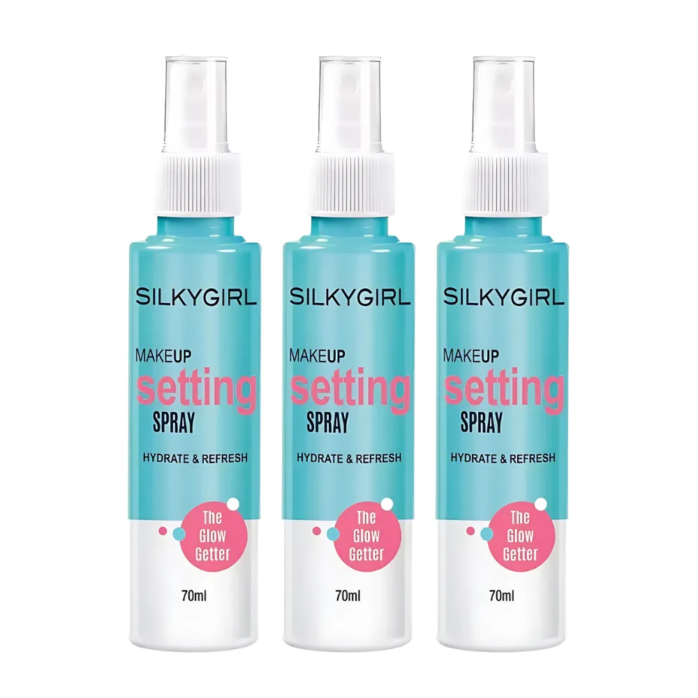 Xịt khóa makeup Silkygirl Hydrate & Refresh 70ml (xanh)