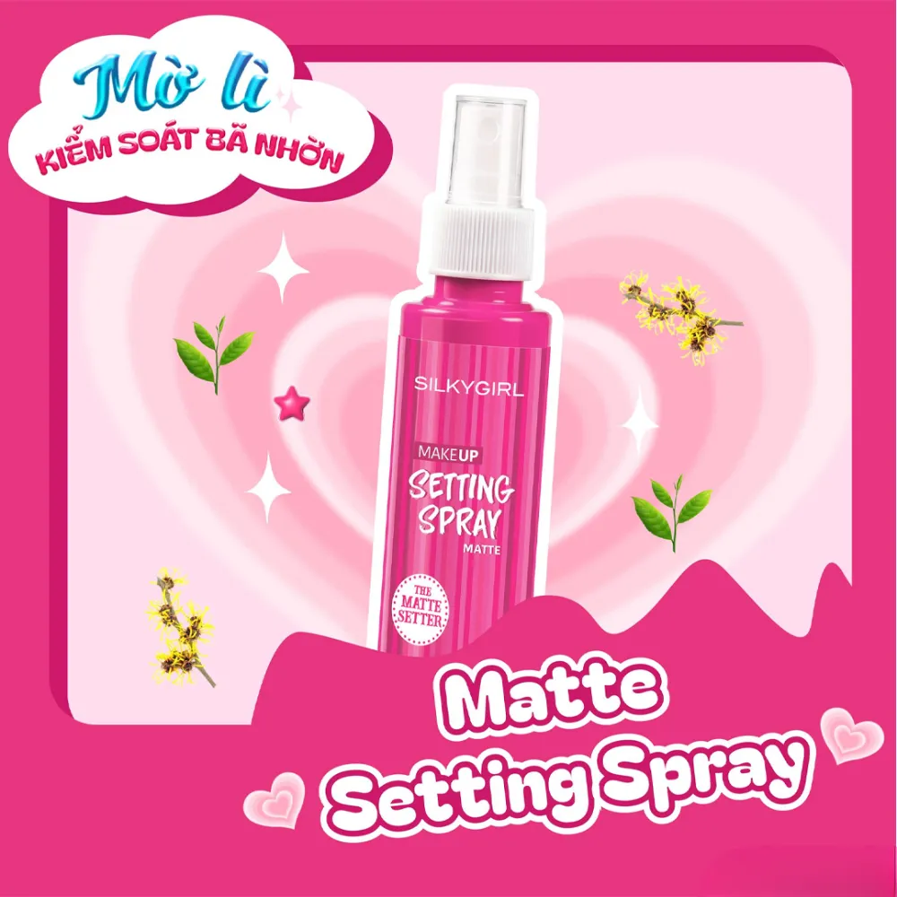 Xịt khóa makeup Silkygirl Matte 70ml (hồng)