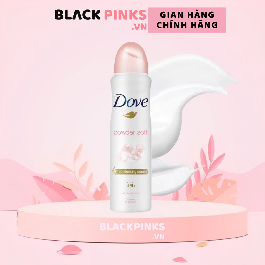 Xịt khử mùi Dove dưỡng da sáng mịn hương phấn thơm 135ml/dịu nhẹ 150ml