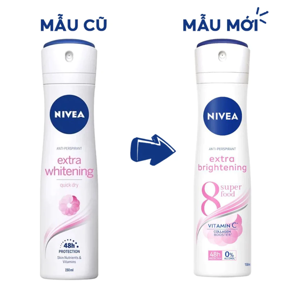 Xịt khử mùi Nivea cho nữ sáng da, mờ vết thâm 150ml