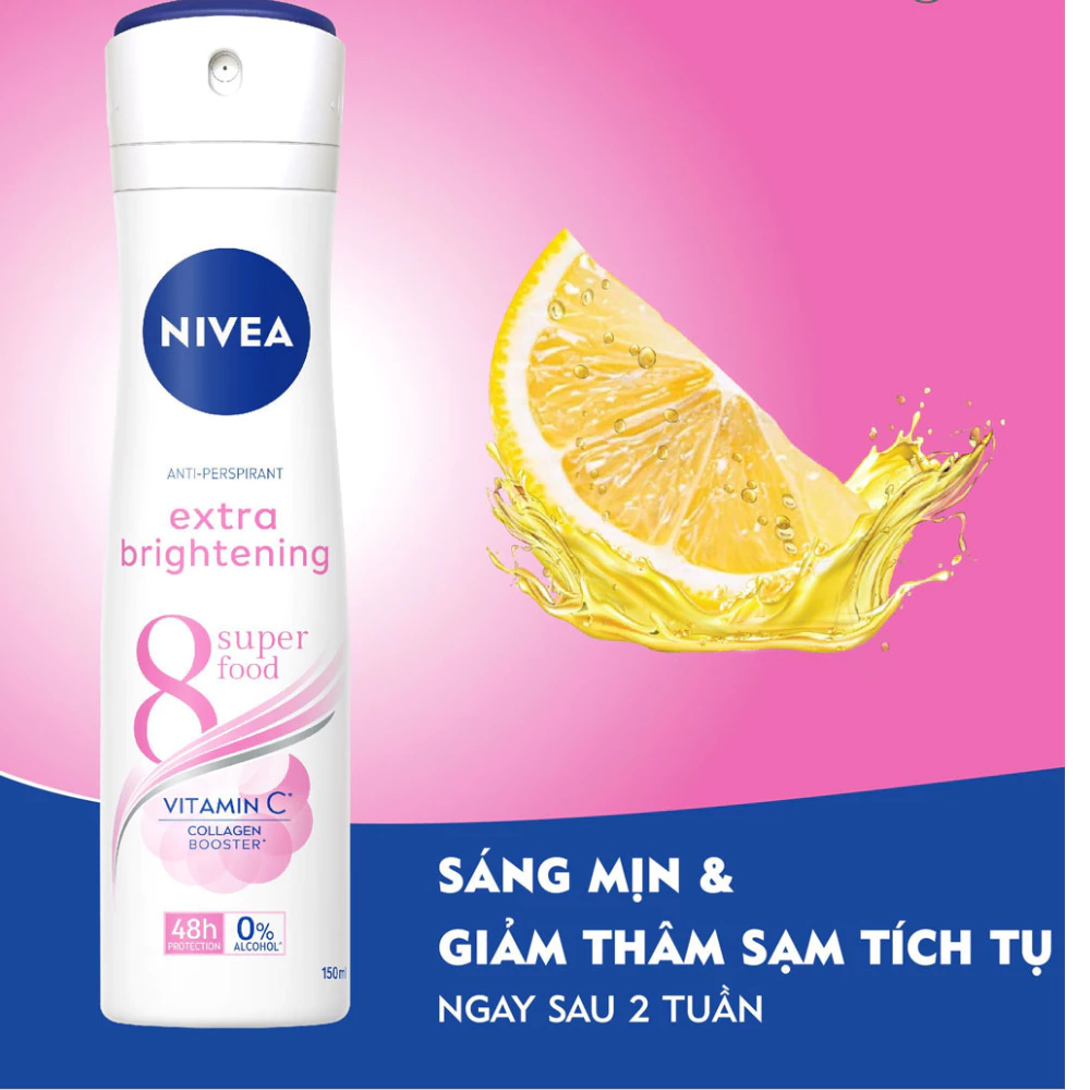 Xịt khử mùi Nivea cho nữ sáng da, mờ vết thâm 150ml