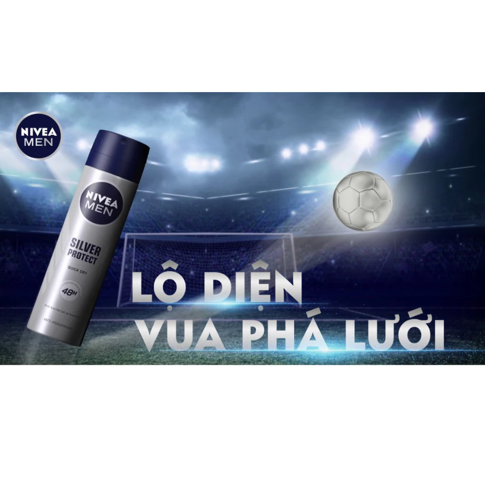 Xịt khử mùi Nivea Men phân tử bạc kháng khuẩn 150ml