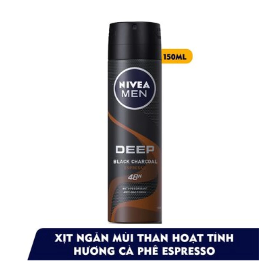 Xịt khử mùi Nivea Men than hoạt tính hương Espresso/hương rừng 150ml