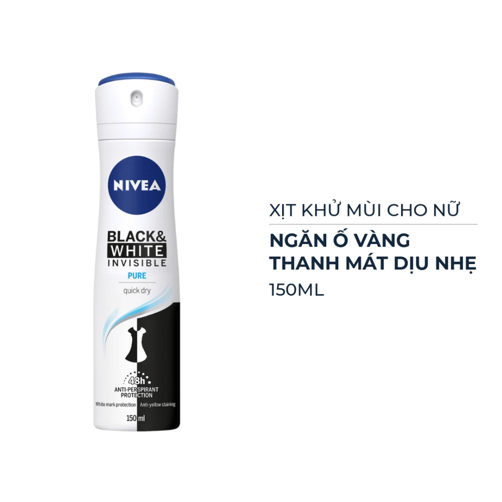 Xịt khử mùi Nivea ngăn ố vàng thanh mát dịu nhẹ 150ml