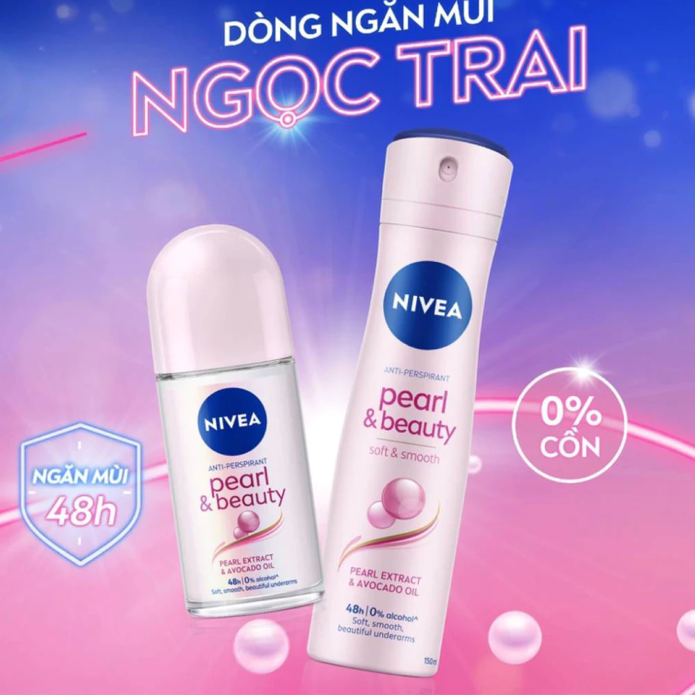 Xịt khử mùi Nivea ngọc trai dưỡng da sáng mịn 150ml