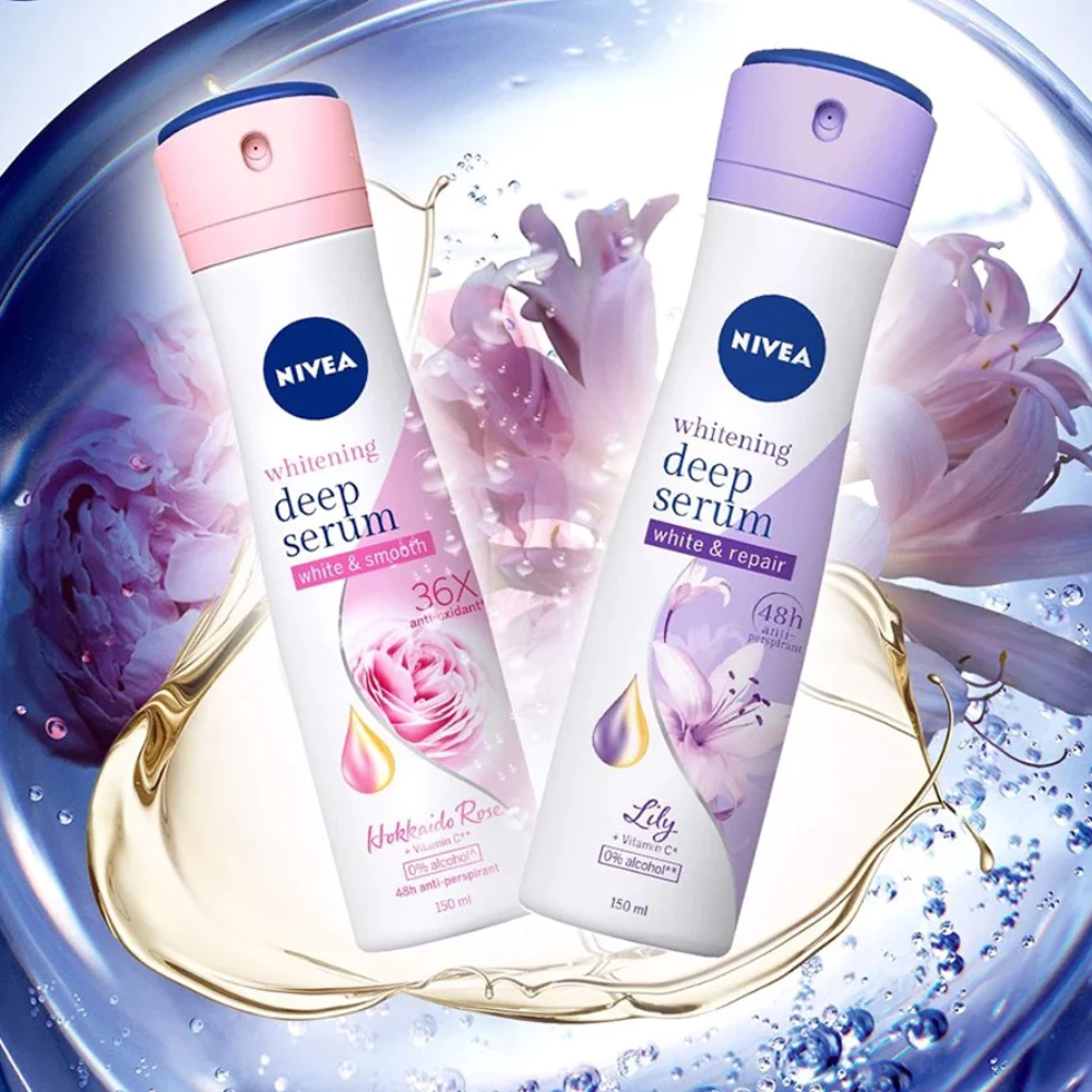 Xịt khử mùi Nivea Serum sáng da hoa hồng Hokkaido/hoa anh đào/hương hoa Lily 150ml
