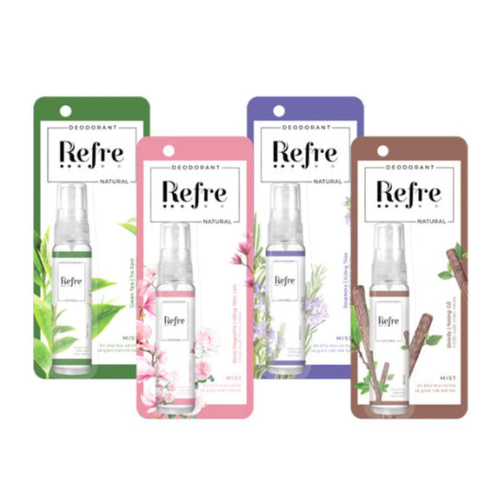Xịt khử mùi Refre Natural hương thảo/trà xanh/hương gỗ/hồng mộc lan 30ml