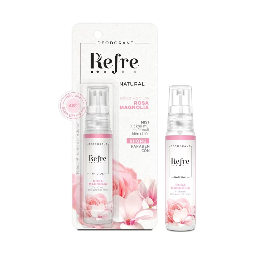 Xịt khử mùi Refre Natural hương thảo/trà xanh/hương gỗ/hồng mộc lan 30ml
